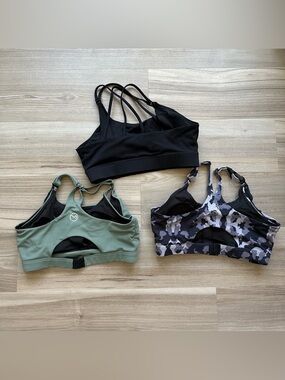 Women's Maternity Sports Bra Bundle - Black, Camouflage, Green